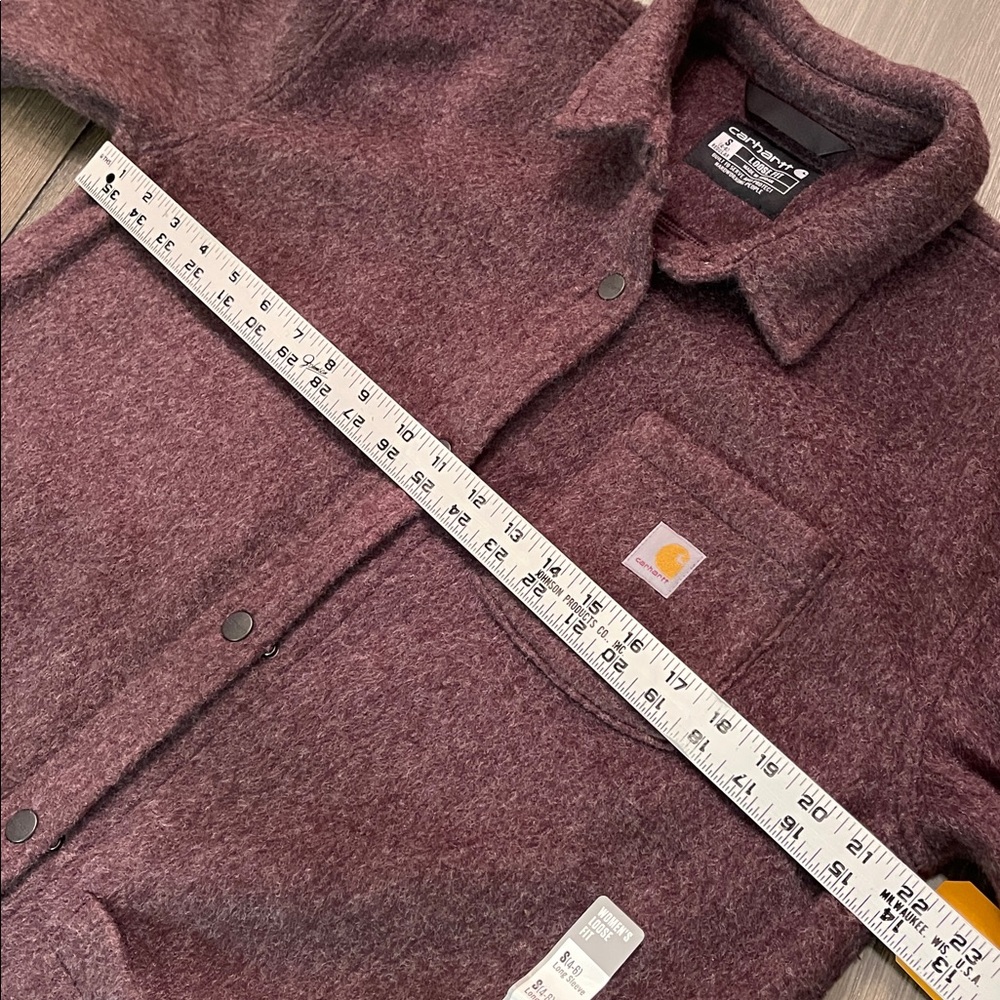 Carhartt Loose Fit Fleece Shirt Jacket Women's Small BlackBerry Heather NWT - Picture 11 of 16